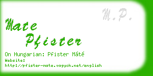 mate pfister business card